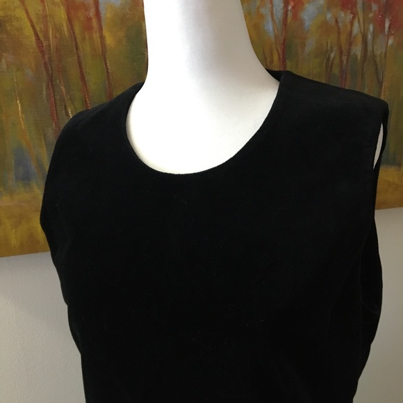 Vintage Ann Freeburg Classic Black Velvet Dress M Cocktail or Guest of Wedding - Picture 4 of 12